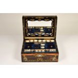 A 19th Century coromandel rectangular mother of pearl, abalone inlaid workbox,