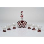 A set of Czech Karel Palda art deco liquor glasses,