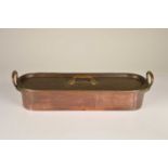 A 19th Century copper twin handled fish kettle,