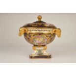 A large continental porcelain pot Pourri and cover,