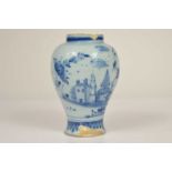 A English late 17th Century early 18th Delft vase,