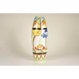 A large ovoid Emma Bailey Clarice Cliff style vase,
