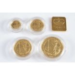 A 1990s Royal Mint UK Gold Proof Britannia Collection four coin set,