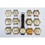 A group of vintage mechanical wristwatch heads,