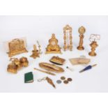 A fine late 19th century German gilt metal doll’s desk set,