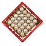 FABERGÉ, A PEARL, DIAMOND AND ENAMEL BROOCH