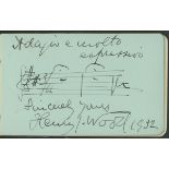 Great Britain, Musicians / Composers, 1923-1936 Autograph book with the signatures of Sir Henry...
