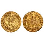 NGC AU58 | Henry VII (1485-1509), Angel, Type V, 1505-1509, Tower, (m.m.) hENRIC ': DI ': GRA .' REX