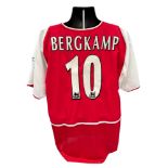 DENNIS BERGKAMP 2002-04 ARSENAL MATCH WORN FOOTBALL SHIRT, SHORT SLEEVED RED SHIRT, PREMIER LEAGUE