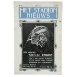 1936 BLAUW-WIT VERSUS CHELSEA FOOTBALL PROGRAMME, 9/5/1936, FRIENDLY IN AMSTERDAM. GOOD.