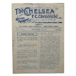 CHELSEA VERSUS SOUTHAMPTON 1914/15 FOOTBALL PROGRAMME, 13/3/1915, 4-PAGE SOUTH EASTERN LEAGUE. NOT