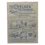 1931 ENGLAND VERSUS SCOTLAND AMATEUR FOOTBALL PROGRAMME, 4-PAGE, AT CHELSEA, 21/3/1931. CREASING,