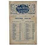 MANCHESTER UNITED VERSUS CHELSEA/ STOKE CITY 1924/25 FOOTBALL PROGRAMME, 1/1/1925 CHELSEA, 3/1/