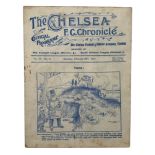 CHELSEA VERSUS ASTON VILLA 1913/14 FOOTBALL PROGRAMME, 28/2/1914. NOT EX BOUND VOLUME. RUSTING