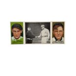 T202 HASSAN TRIPLE FOLDER BASEBALL CARD, FLETCHER, MATHEWSON, GIANTS.