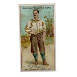 1896 GODFREY PHILLIPS FOOTBALL CIGARETTE CARD, W.J. "BILLY" BASSETT, WEST BROMWICH ALBION.