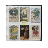 COLLECTION OF POSTCARDS, 200+, ADVERTISING OVERSEAS COUNTRIES G-U, CHOCOLATE, ALCOHOL, HOLIDAYS,