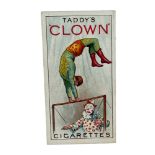 TADDY'S CLOWN CIGARETTE CARD, ACROBAT BALANCE/ CLOWN, "CLOWNS AND CIRCUS ARTISTES".