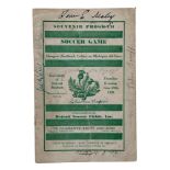 1931 GLASGOW CELTIC VERSUS MICHIGAN ALL-STARS FOOTBALL PROGRAMME, 25/6/1931, AUTOGRAPHED TO COVER BY