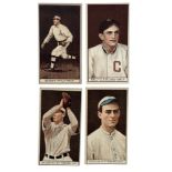 T207 BASEBALL TRADE CARDS, 4 EXAMPLES, BROWN BACKGROUND, BACKS VARY, PHILADELPHIA, CLEVELAND,