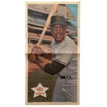 1968 TOPPS BASEBALL POSTER SUPPLEMENT, WILLIE MAYS, GIANTS. FOLDED.
