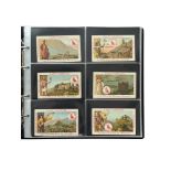 COLLECTION OF LE PELICAN ROUGE ADVERTISEMENT/ TRADE CARDS, 1890s COFFEE BRAND, ANTWERP (BELGIUM),