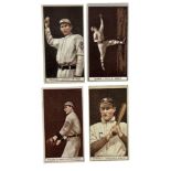 T207 BASEBALL TRADE CARDS, 4 EXAMPLES, BROWN BACKGROUND, BACKS VARY, BROOKLYN, CLEVELAND,