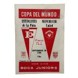 1968 MANCHESTER UNITED AWAY VERSUS ESTUDIANTES DE LA PLATA FOOTBALL PROGRAMME, 25/9/1968,
