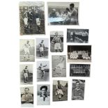COLLECTION OF STANLEY MATTHEWS/ BLACKPOOL RELATED PRESS PHOTOGRAPHS/ POSTCARDS, 16 TOTAL, VARIOUS