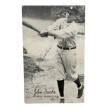 1922 EXHIBITS AUTOGRAPHED BASEBALL CARD, JOHN BASSLER, DETROIT, SIGNED TO FRONT.