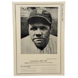 1946-49 W603 SPORT EXCHANGE ALL-STAR PICTURE FILE BASEBALL SUPPLEMENT, BABE RUTH, NEW YORK YANKEES.