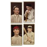 T207 BASEBALL TRADE CARDS, 4 EXAMPLES, BROWN BACKGROUND, BACKS VARY, DETROIT, CINNCINATI, NEW