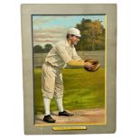1911 TURKEY RED BASEBALL CABINET CARD, PEACHES GRAHAM, BOSTON NATIONAL, TURKEY RED BACK.