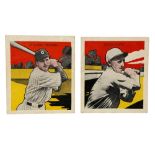1933 R305 TATTOO ORBIT BASEBALL CARDS, WILLIAM HERMAN, CHICK HAFEY.