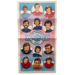 1970s A&BC FOOTBALL POSTER, GLASGOW RANGERS, GREIG, JARDINE, JOHNSTONE. FOLDED