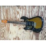 A left handed and signed Burns Marquee Club Series electric guitar in greenburst finish. Has been