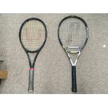 Two Graphite tennis rackets Wilson Pro Street 97ULS v11.0 and Prince Longbody thunder ultralite