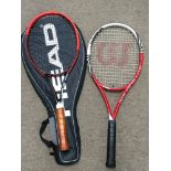 Two Graphite tennis rackets -Head Prestige Pro and Six One Lite Wilson