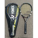 Two Graphite tennis rackets -Barbolat pure drive and Yonex RD power 7