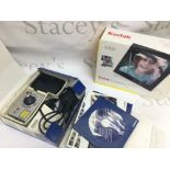 Vintage cameras including Kodak and boxed a boxed Sony digital DSCW110, Kodak brownie 127 ,