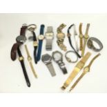 A collection of wristwatches including Sekonda, Seiko, Rotary, Tissot etc