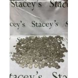 Large qty of half silver coinage to inc shillings, sixpence, florins and half crowns, GVR &GVIR,