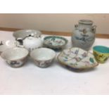 A collection of Chinese ceramics mainly Republic comprising of shaped dishes a blue and white bowl