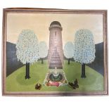 Original oil on canvas, Signed and dated 'FVB 1974, This 1974 surrealist work is a densely layered
