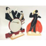 Wedgwood reproduction Age of Jazz Clarice Cliff Bizarre porcelain figures, Man With A Drum and a