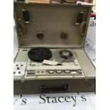 A vintage Sony  464-CS Tapecorder. Reel-to-reel tape recorder system.