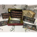 A collection of Victorian stamps, including penny blacks.