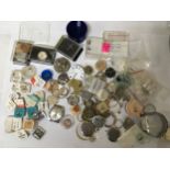 A bag of assorted watch parts including Omega