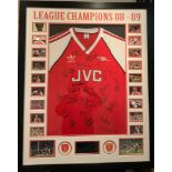 Arsenal 1988 - 1989 League Winners Signed Framed Football Shirt: Stunning framed red short sleeve