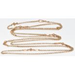 Victorian 9ct gold guard chain made up of spherical, elongated and circular faceted links, 24.5g,